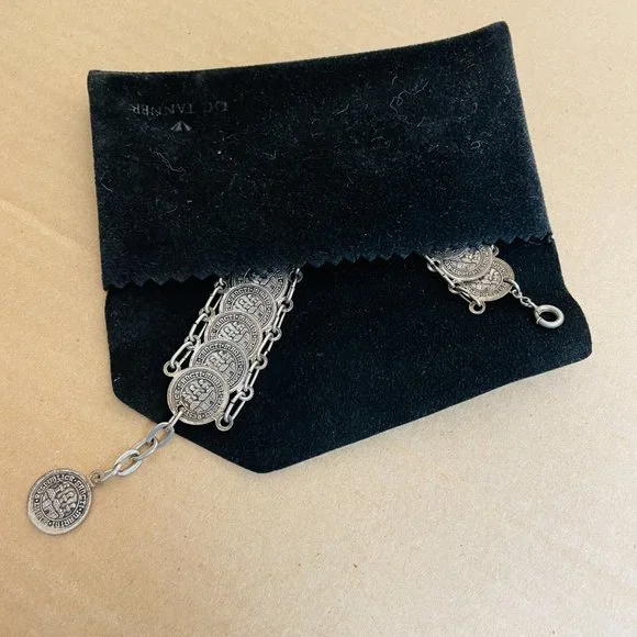 VGUC Vintage 1950's Respublica Sancti Marini Libertas Coin Chain Bracelet, 7" L+ - Picture 10 of 10